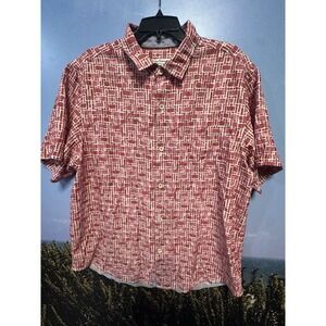 Tommy Bahama Shirt Mens XL Pink White The Coconut Point‎ Short Sleeve Casual